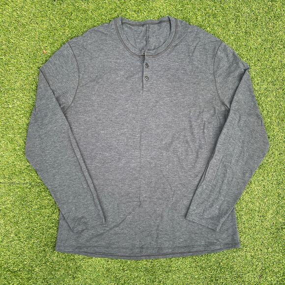 Lululemon Athletica Men's Grey Henley Button Workout Shirt XL - Picture 1 of 5
